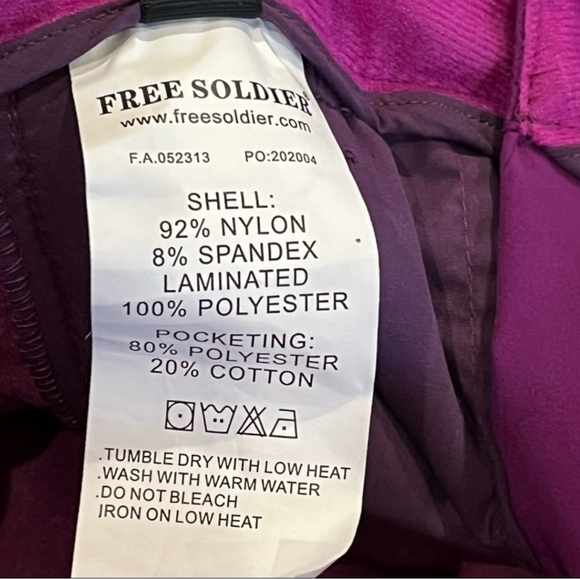 Free Soldier Purple Soft Shell Snow Ski Pants - Size 30 - Picture 5 of 8